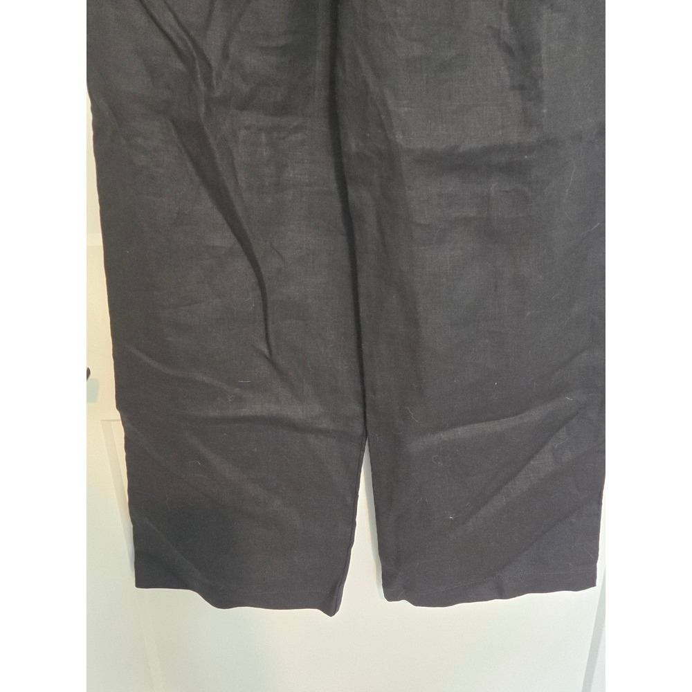 Reformation Mason Linen Pleated High Waist Wide Leg Trouser Black Size 0 - Picture 5 of 15